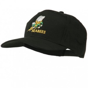 Baseball Caps Navy Seabees Symbol Embroidered Cap - Black - C911QLMNFM3 $18.64