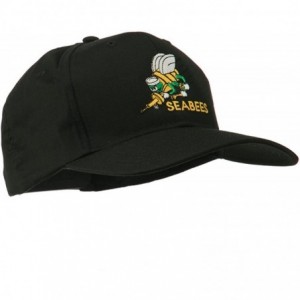 Baseball Caps Navy Seabees Symbol Embroidered Cap - Black - C911QLMNFM3 $18.64