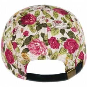 Sun Hats Floral Flowers Snapback Flat Bill Cotton Cap Black Navy Pink - Washed Pink - CL1987KI0D4 $18.99