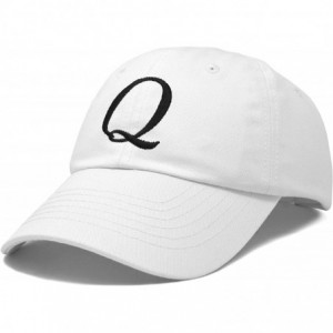 Baseball Caps Initial Hat Letter Q Womens Baseball Cap Monogram Cursive Embroider - White - CK18U6YRDD6 $11.32