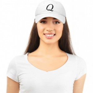 Baseball Caps Initial Hat Letter Q Womens Baseball Cap Monogram Cursive Embroider - White - CK18U6YRDD6 $11.32