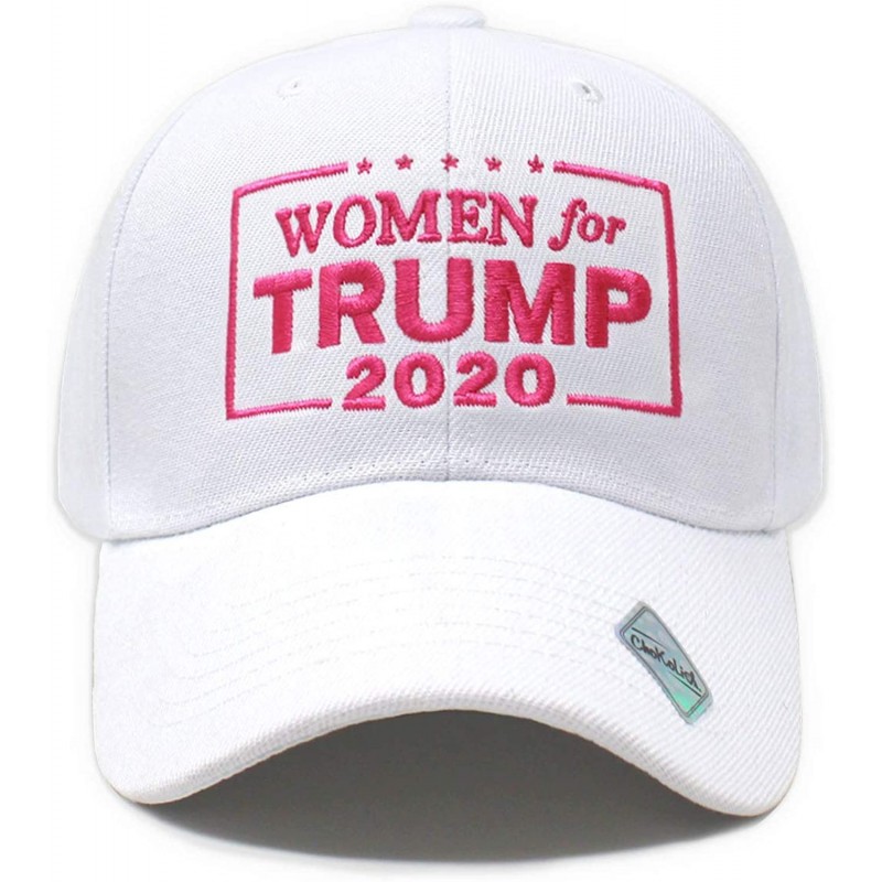 Baseball Caps Women for Trump 2020 Campaign Embroidered US Trump Hat Baseball Cap - Pv101 White - CH193XIOU0I $26.51