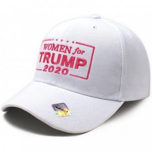 Baseball Caps Women for Trump 2020 Campaign Embroidered US Trump Hat Baseball Cap - Pv101 White - CH193XIOU0I $26.51