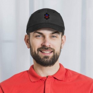 Baseball Caps Custom Soft Baseball Cap Puerto Rico Flag Sol Taino B Embroidery Cotton - Red - CE18AAZHHO4 $11.70