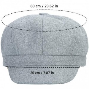 Newsboy Caps Beret Corduroy Newsboy Hat for Women Visor Adjustable Winter Octagonal Cap for Ladies - Light Gray - CS18I8ASGEK...