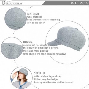 Newsboy Caps Beret Corduroy Newsboy Hat for Women Visor Adjustable Winter Octagonal Cap for Ladies - Light Gray - CS18I8ASGEK...