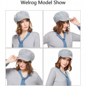 Newsboy Caps Beret Corduroy Newsboy Hat for Women Visor Adjustable Winter Octagonal Cap for Ladies - Light Gray - CS18I8ASGEK...