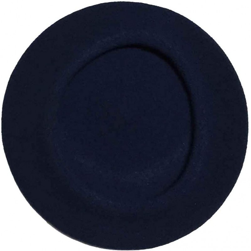 Berets Heritage Traditional French Wool Beret - Navy - C818EMEA95Z $47.75