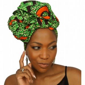 Headbands 100% African Wax Cotton Ankara Print Headwraps & Turbans - Authenthic Kente Fabric Head Wraps - Tic Tac - C718TCH32...