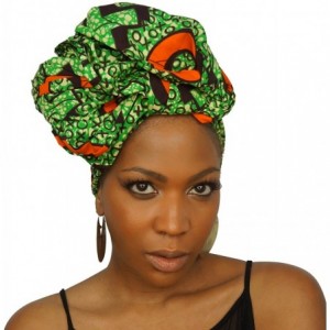 Headbands 100% African Wax Cotton Ankara Print Headwraps & Turbans - Authenthic Kente Fabric Head Wraps - Tic Tac - C718TCH32...