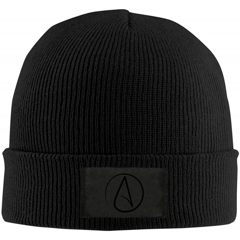 Skullies & Beanies Atheist Sign Plain Unisex Knitted Hat Winter Warm Pure Color Hat - Black - CD18YDU8K6T $14.03