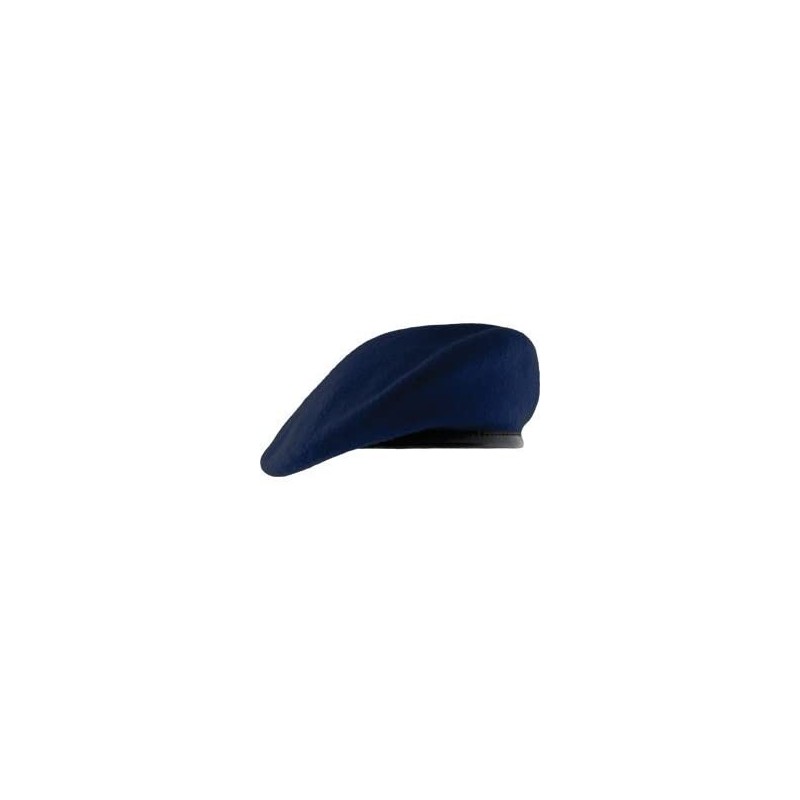 Berets Unlined Beret with Leather Sweatband (7 3/8- Dark Royal Blue) - CZ11WV9YMPT $15.31