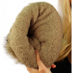 Skullies & Beanies Winter Sherpa Fleeced Lined Chunky Knit Stretch Pom Pom Beanie Hat Cap - Solid Taupe - CH18K2TWW8X $8.33