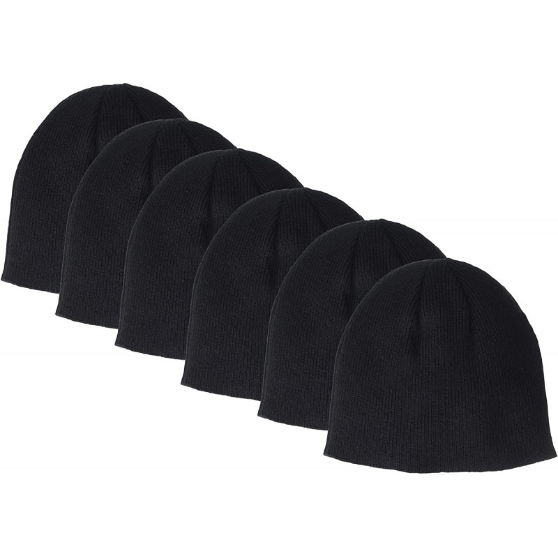 Skullies & Beanies Men's Clm-al-bx026-knit Beanie (6 Pk) - Black - CI18GZIU7R4 $27.81