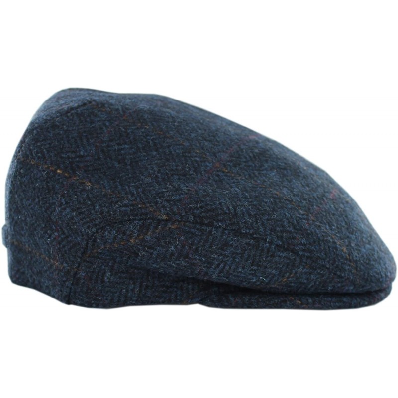 Skullies & Beanies Men's Irish Made Trinity Cap - Col 34 (Blue Herringbone) - CQ12N9M27I1 $30.65