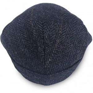 Skullies & Beanies Men's Irish Made Trinity Cap - Col 34 (Blue Herringbone) - CQ12N9M27I1 $30.65