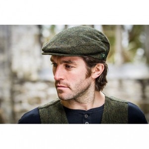 Skullies & Beanies Men's Irish Made Trinity Cap - Col 34 (Blue Herringbone) - CQ12N9M27I1 $30.65