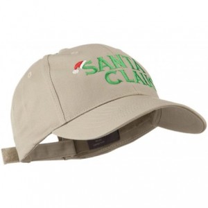 Baseball Caps Christmas Hat with Santa Claus Embroidered Cap - Khaki - CL11GI6O3A9 $19.53