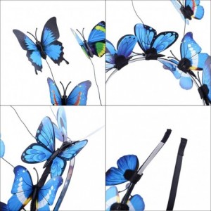 Headbands Butterfly Headband Printed Costume - Navy Blue-1 - CA18QNWG4II $12.21