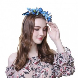 Headbands Butterfly Headband Printed Costume - Navy Blue-1 - CA18QNWG4II $12.21