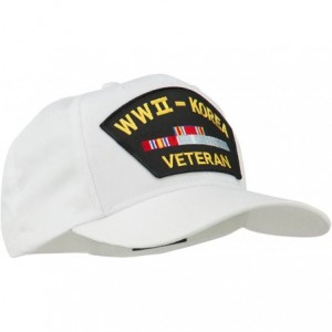 Baseball Caps WWII Korean Veteran Patched Cotton Twill Cap - White - CQ11QLM8J3D $18.59