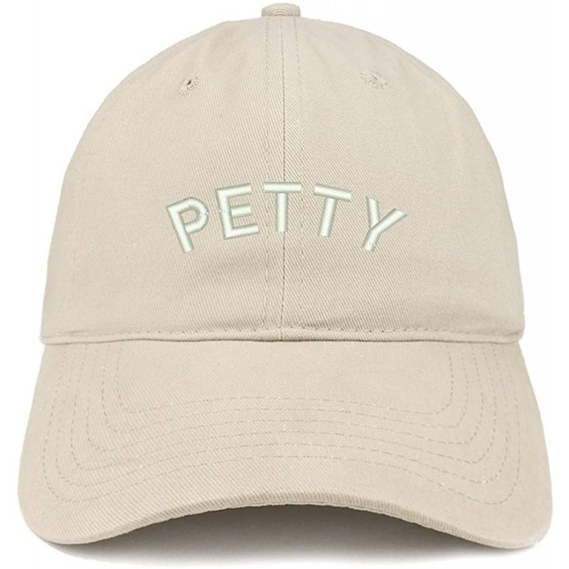 Baseball Caps Petty Embroidered Soft Crown 100% Brushed Cotton Cap - Stone - CD12O6O9ASH $19.43