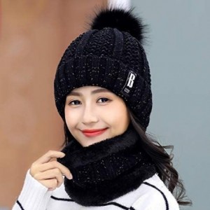 Skullies & Beanies Womens Winter Pompom Slouchy - Black - CM18AUD050O $9.25