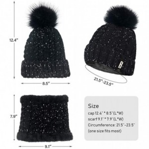 Skullies & Beanies Womens Winter Pompom Slouchy - Black - CM18AUD050O $9.25