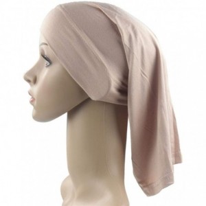 Skullies & Beanies Headscarf Women's Muslim Stretch Turban Hat Chemo Cap Hair Loss Head Scarf Wrap Hijib Cap - Coffee - CW18R...