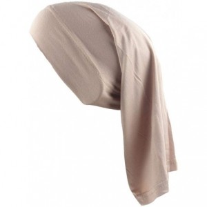 Skullies & Beanies Headscarf Women's Muslim Stretch Turban Hat Chemo Cap Hair Loss Head Scarf Wrap Hijib Cap - Coffee - CW18R...