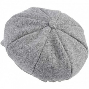 Newsboy Caps Women's Wool Newsboy Cabbie Hat Classic 8 Panel Visor Beret Paperboys Hat Cap - Light Gray - CW18INTY8N8 $6.92