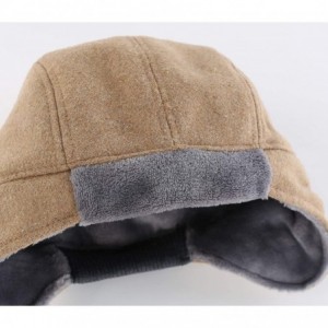 Skullies & Beanies Mens Fleece Lined Thermal Skull Cap Beanie with Ear Covers Winter Hat - Khaki - CD18IMAIM7A $11.16