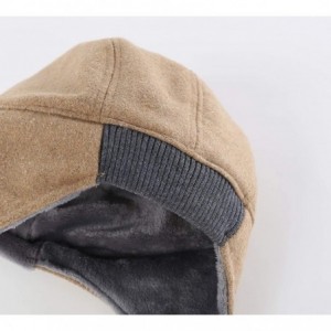 Skullies & Beanies Mens Fleece Lined Thermal Skull Cap Beanie with Ear Covers Winter Hat - Khaki - CD18IMAIM7A $11.16