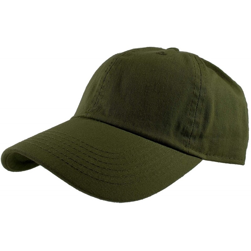 Baseball Caps Baseball Caps Dad Hats 100% Cotton Polo Style Plain Blank Adjustable Size - Army Green - CO18IKQ8NX9 $10.96