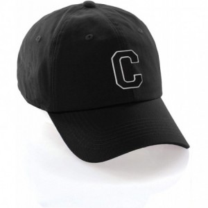 Baseball Caps Custom Hat A to Z Initial Letters Classic Baseball Cap- Black Hat White Black - Letter C - C418NKWONLR $26.00
