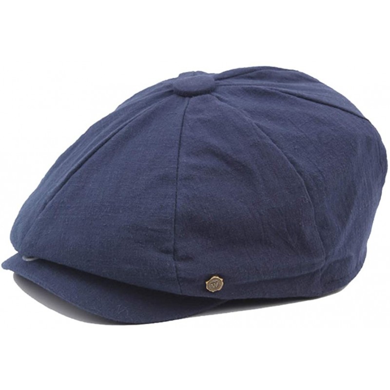 Newsboy Caps Unisex Retro French Beret Plain Newsboy-Cap Cabbie Flat Hat - Navy - CH18NGR7W2Z $10.33