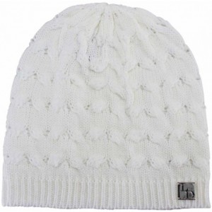 Skullies & Beanies Oversize Cable Knit Slouchy Beanie Cap Hat - White - C5116QXMPT1 $13.21