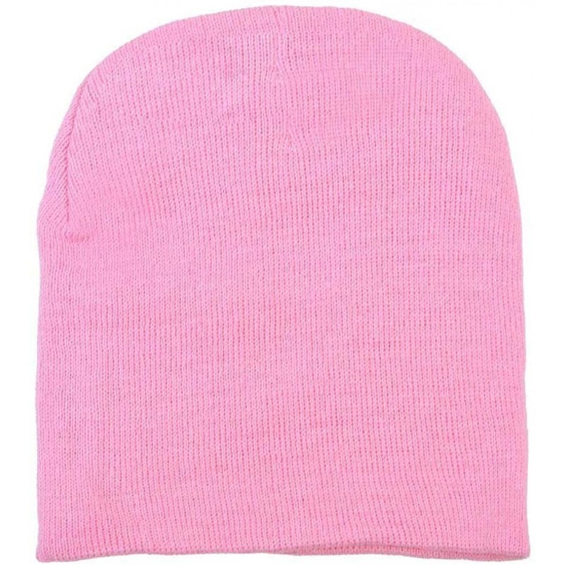 Skullies & Beanies Women/Men Basic Solid Color Warm Knit Ski Snowboarding Beanie Hat - Tropical Pink - CF11GOE5H8D $11.93