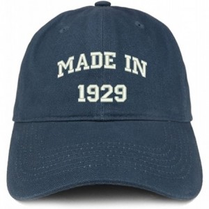 Baseball Caps Made in 1929 Text Embroidered 91st Birthday Brushed Cotton Cap - Navy - C818C9XYS5O $39.62