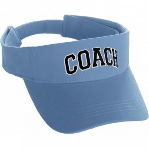 Baseball Caps Classic Sport Team Coach Arched Letters Sun Visor Hat Cap Adjustable Back - Sky Hat White Black Letters - CM18H...