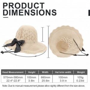 Sun Hats Women's Sun Blocking Straw Hat Soft Bow Summer Hat Foldable Roll up Floppy Beach Hats - Beige Sun Hat - CO197HC987R ...