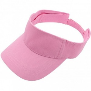 Visors Sun Sports Visor Men Women - 100% Cotton Cap Hat - Pink - CY17YT5Z9N2 $11.84