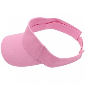 Visors Sun Sports Visor Men Women - 100% Cotton Cap Hat - Pink - CY17YT5Z9N2 $11.84