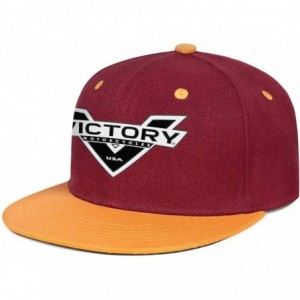 Baseball Caps Baseball Hats Victory-Motorcycle- All Cotton Snapback Flatbrim Hip Hop Cap - Burgundy-116 - CG18UK0AK8H $16.86
