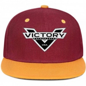 Baseball Caps Baseball Hats Victory-Motorcycle- All Cotton Snapback Flatbrim Hip Hop Cap - Burgundy-116 - CG18UK0AK8H $16.86