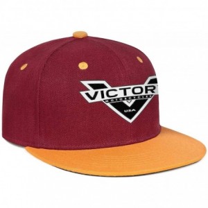 Baseball Caps Baseball Hats Victory-Motorcycle- All Cotton Snapback Flatbrim Hip Hop Cap - Burgundy-116 - CG18UK0AK8H $16.86