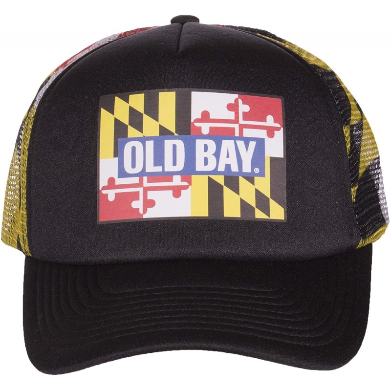 Skullies & Beanies Old Bay Seafood Seasoning Licensed Mesh Flag Adjustable Baseball Hat Cap - CY18IDUTDR7 $21.81