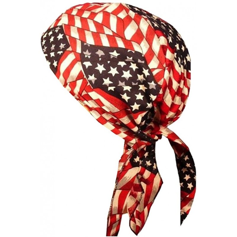 Skullies & Beanies Skull Cap Biker Caps Headwraps Doo Rags - Stars and Stripes - C912ELHP7V1 $13.67