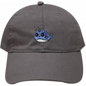 Baseball Caps Whale Unicorn Cotton Baseball Dad Cap - Dark Grey - CR183XDZ9X2 $15.31