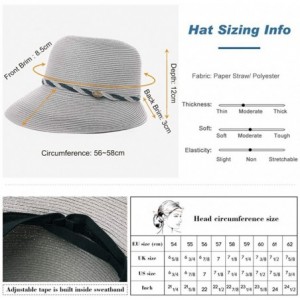 Fedoras Womens Wide Roll Up Brim Packable Straw Sun Cloche Hat Fedora Summer Beach 55-58cm - Red_00011 - CN18QGTHGM9 $18.24